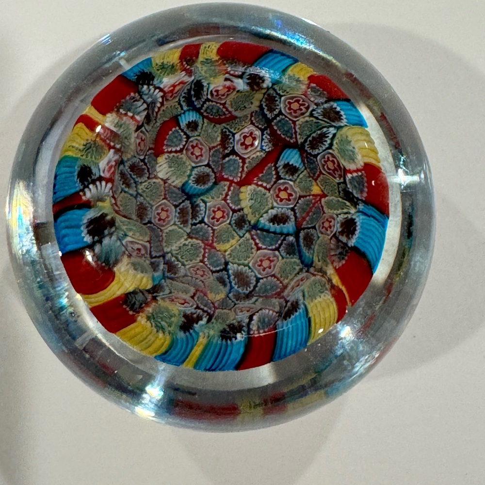 Like new millefiori paperweight.colorful. Well matched/  canes 21/2 " great gift